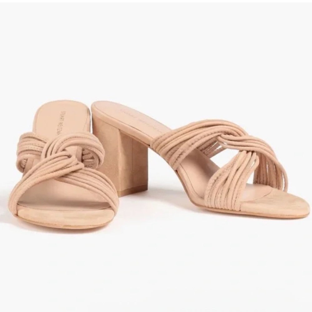 🌹STUART WEITZMAN 🌹Twist Block 75 Slide High Heel Sandals Size: 5.5